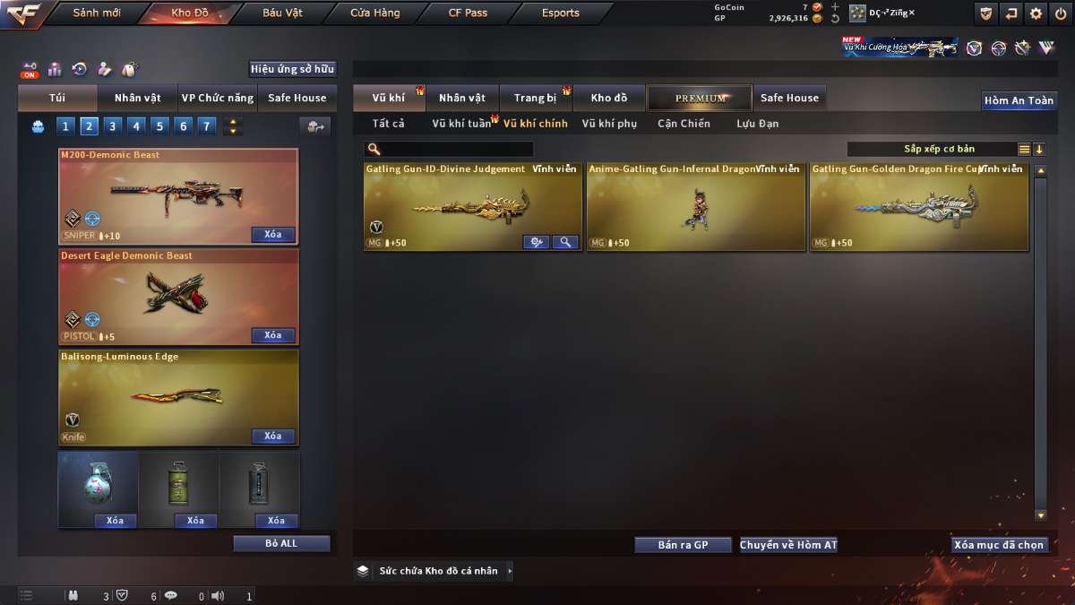 shop acc cf uy tin gia re